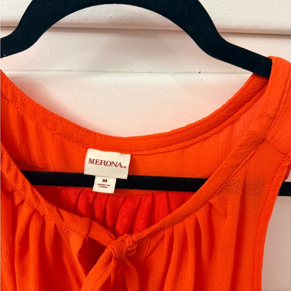 Merona Vibrant Orange Sleeveless Blouse - Picture 2 of 3